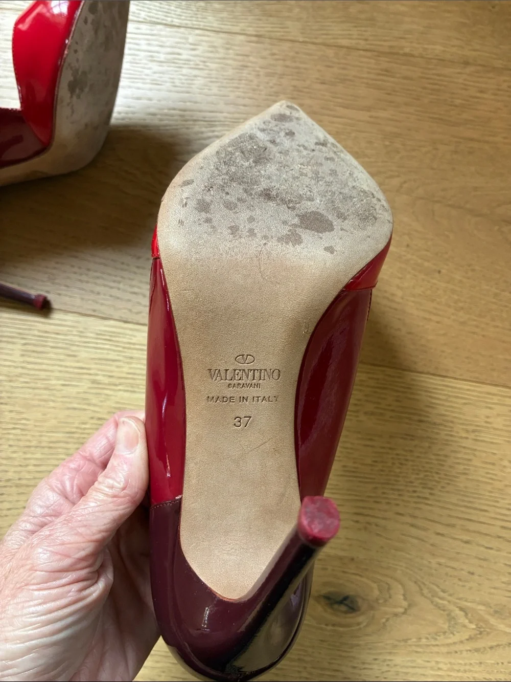 Valentino Red Patent Pointed Toe Pumps 37 EU / 7 US